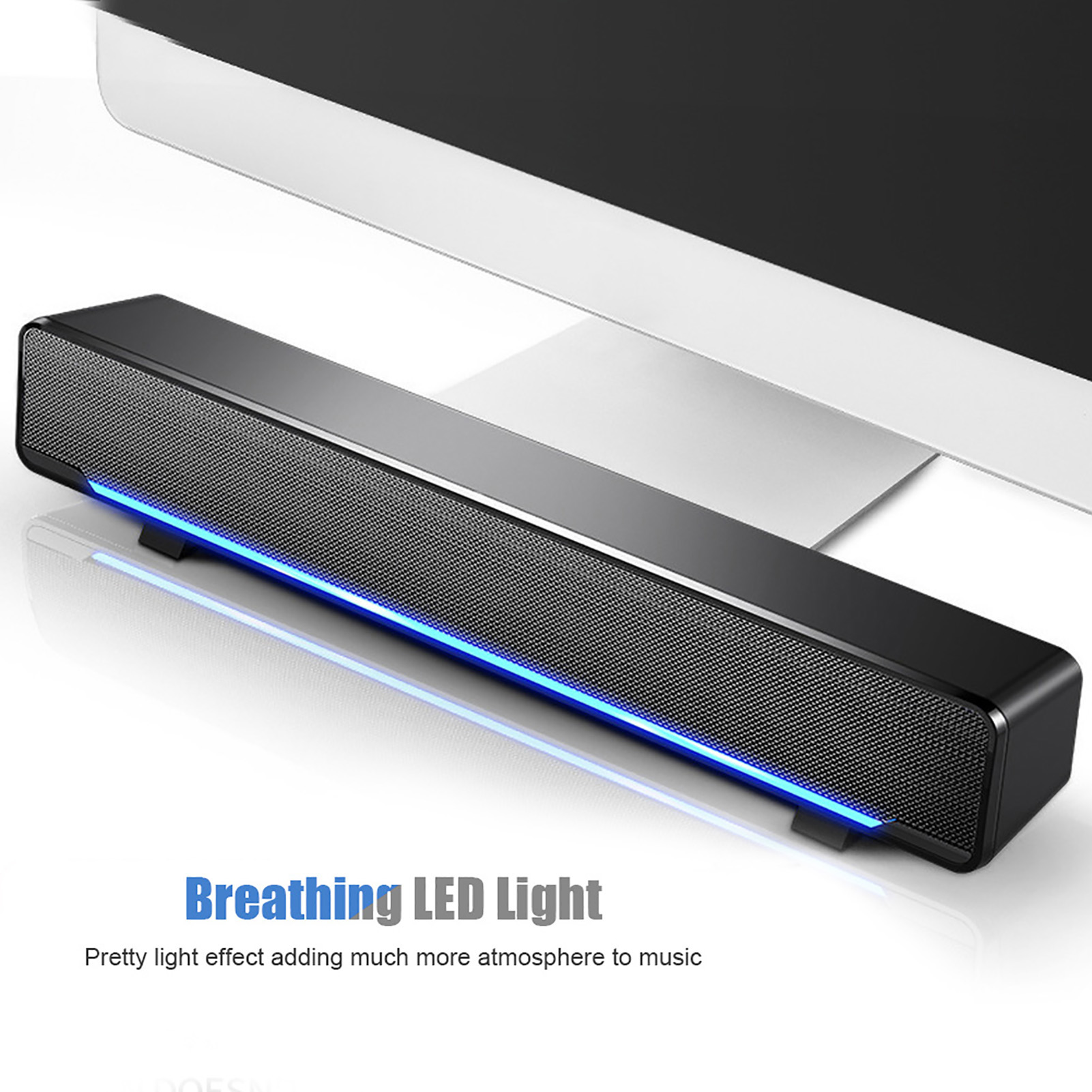 Battery Case Storage - Tragbare Soundbar, USB-verkabelte Stereo-Soundbar, Musik-Player, Bass-Surround-Soundbox,