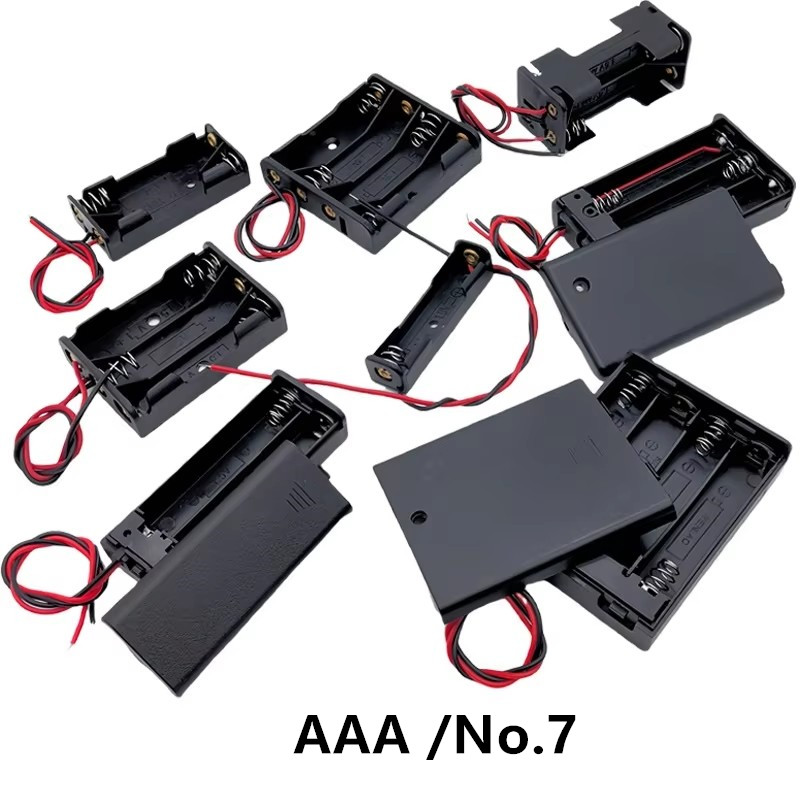 Battery Case Storage - 10 Stück AAA/Nr.7 Batterie-Aufbewahrungsbox mit Schalterabdeckung,