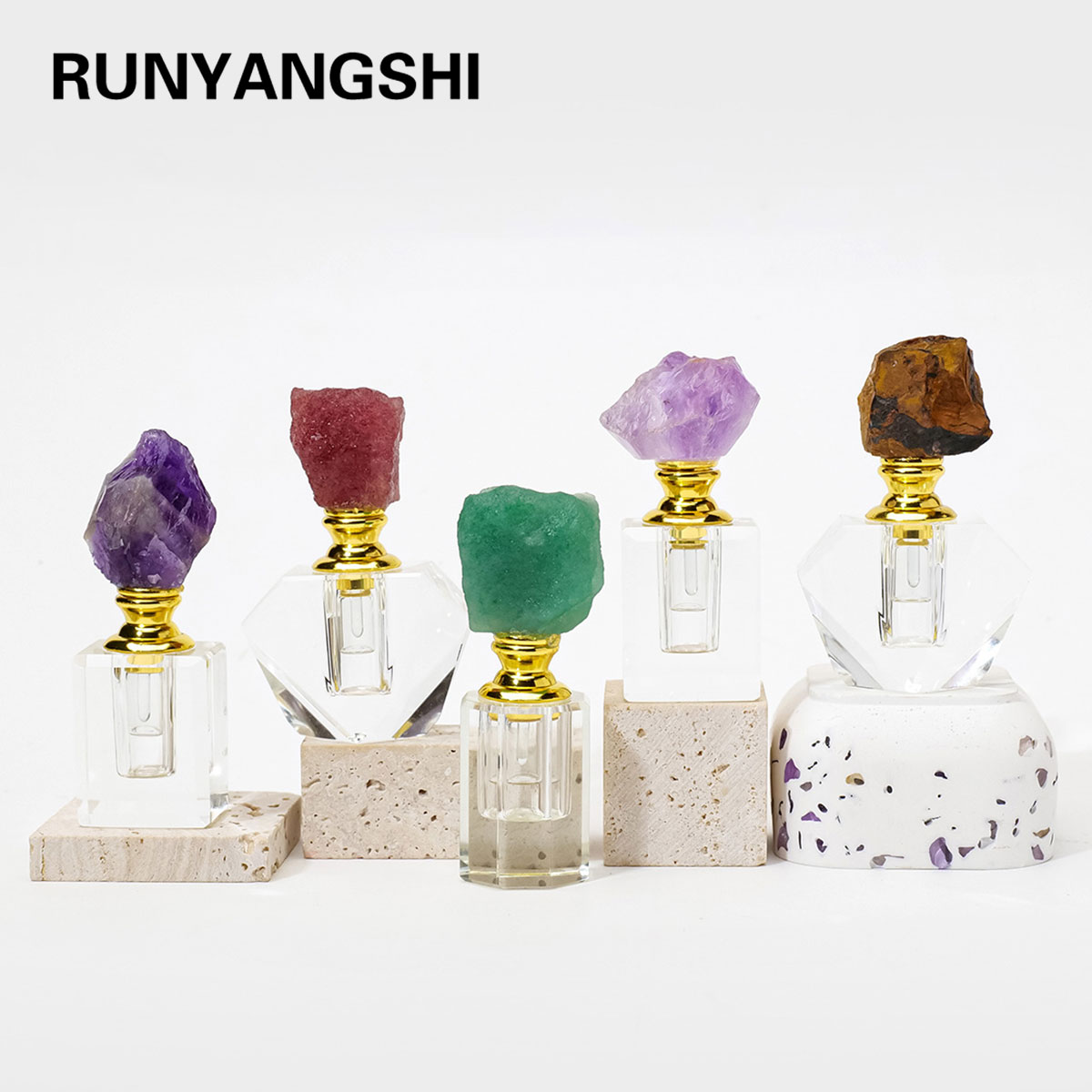 Juice Bottle Dropper - 1PC Natürliche Amethyst Kristall Cluster Heilstein