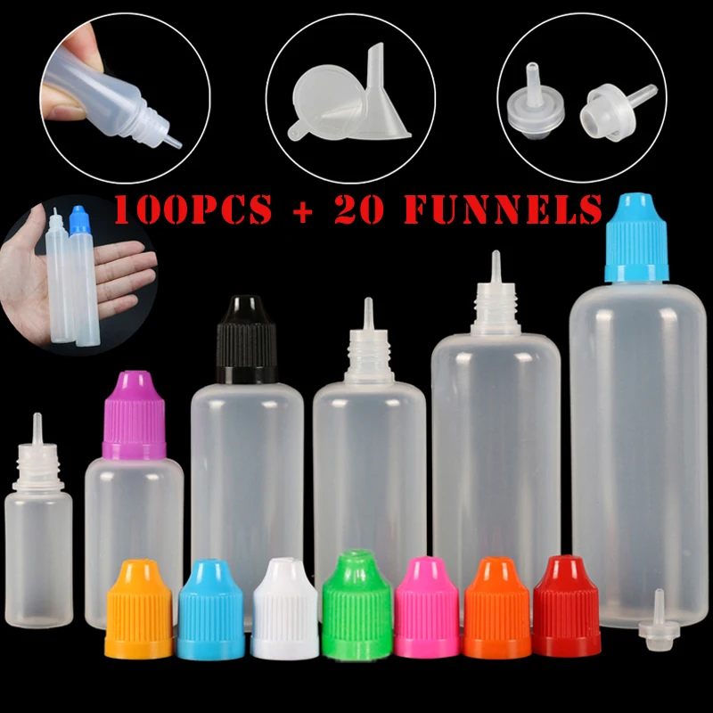 Juice Bottle Dropper - 100 stücke 3/5/10/15/20/30/50/100/120 ml Leere LDPE