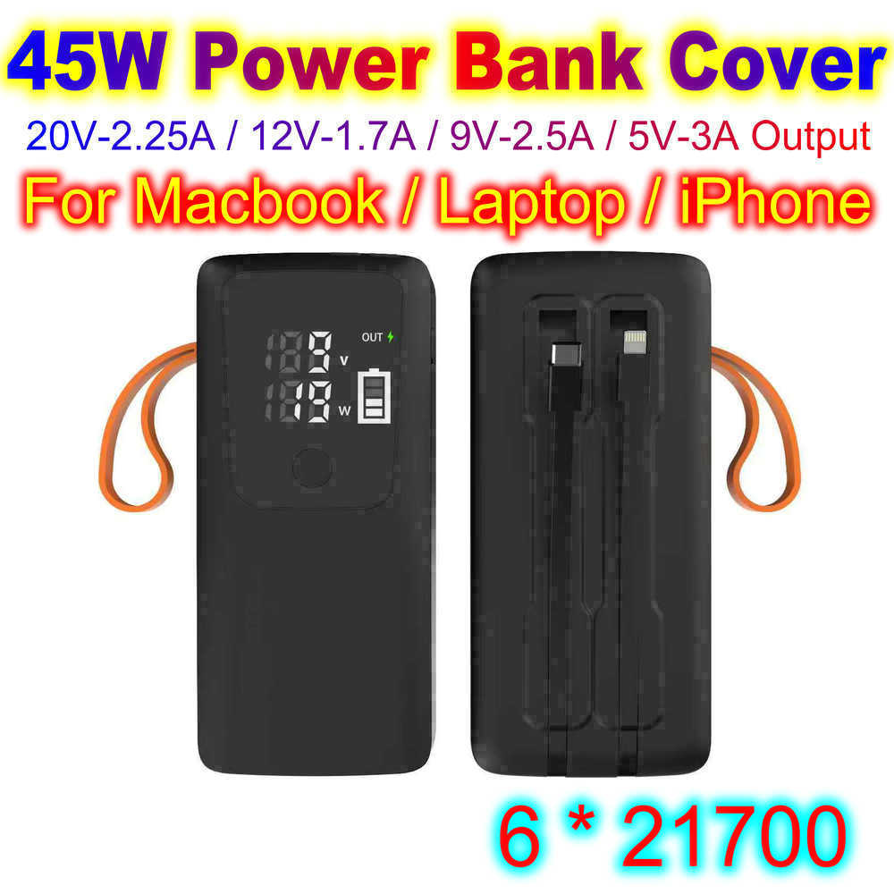 Battery Case Storage - 45 W Power Bank Shell 21700