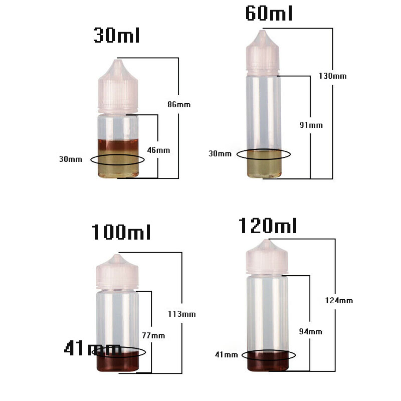 5 stücke 30 ml/60 ml/100 ml/12 – Juice Bottle Dropper Bewertung und Preis