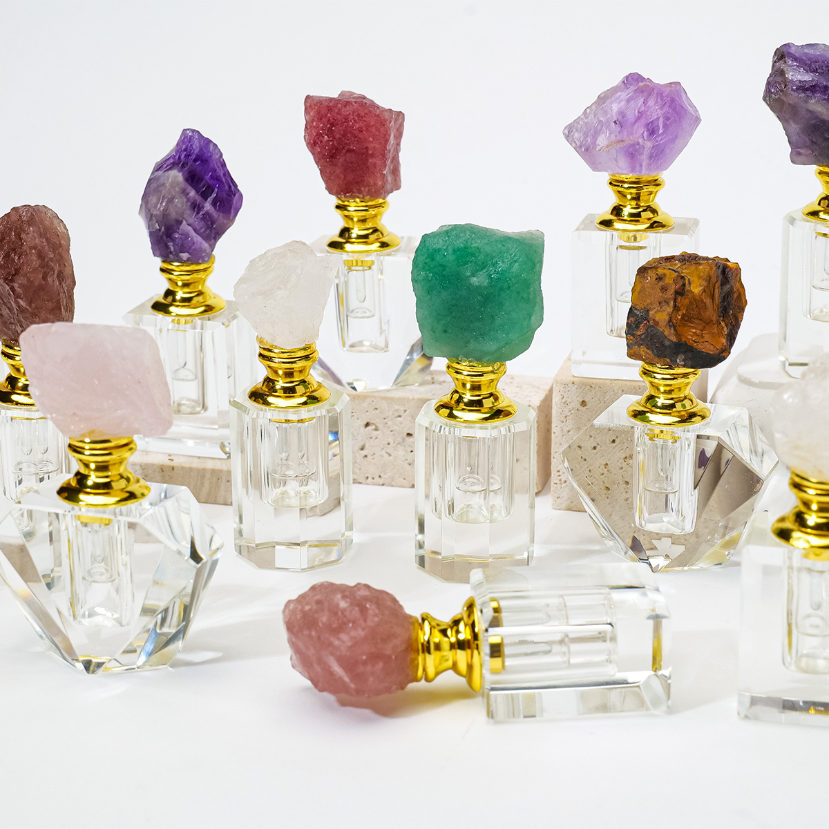 1PC Natürliche Amethyst Krista – Juice Bottle Dropper Bewertung und Preis