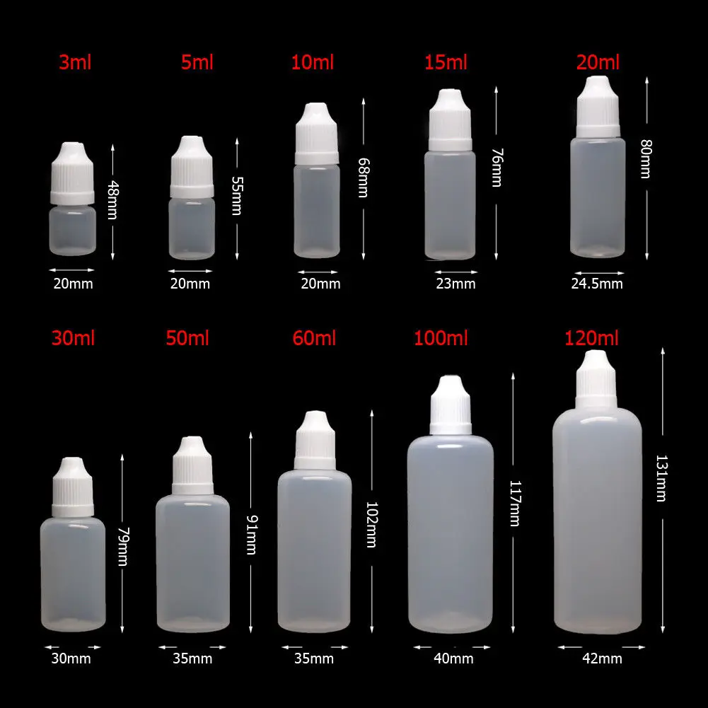 100 stücke 3/5/10/15/20/30/50/ – Juice Bottle Dropper Bewertung und Preis